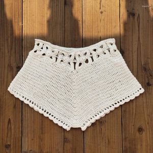 Frauen Shorts Strand Badehose Hohl Badeanzug Sexy Bikini Bottom Tankini Badeanzug Frau Gestrickte Schwimmen Häkeln Bademode