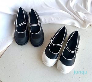 Mary Jane Ayakkabı Yaz Yeni Yuvarlak Toe Kalın Ayakkabı Retro Renk Eşleşen Topuk Fransızca Küçük Deri Kadınlar