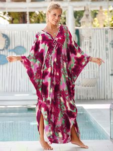 Mutada de banho feminina chique na manga de batwing feita lateral lateral de kaftan biquíni de biquíni de verão feminino feminino casual roupas de banho de praia encobrimento Q1297 230914