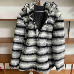 Men's Fur Faux Fur Fur Coat Men Jacket 2023 Winter Fashion Hooded Warm Real Rex Rabbit Outwear Zipper Closure Plus Size CustomizedL230914
