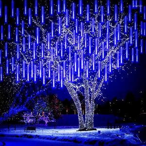 Strings 30/50cm Meteor Shower LED String Lights Street Garland Christmas Tree Decoration Outdoor Year Fairy Tale Garden 2024