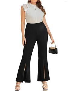 Pants Women's Dress Plus Size Temperament High Stretch Open Skirt Bell-bottoms