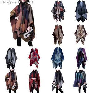 Mantella da donna Poncho scozzese da donna Sciarpa regolare Scialle Primavera Coperta elasticizzata Mantella avvolgente L230914