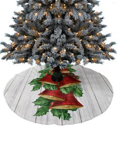 Decorazioni natalizie Aghi di pino Campane rosse Gonna per albero di Natale per forniture domestiche Gonne rotonde Copertura della base