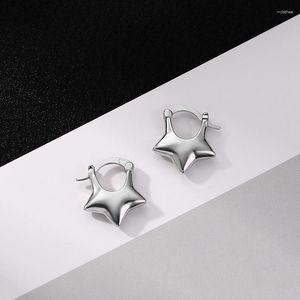 Hoop Earrings Arrive 925 Silver Needle Piercing Star Earring For Women Girls Fashion Party Wedding Jewelry Eh656