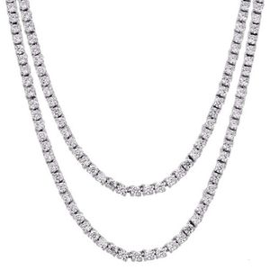 Factory Price Custom D Vvs Moissanite Diamond 6.5Mm 20Inch Tennis Chain Bling Hiphop Sier Tennis Necklace