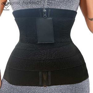 Kvinnors shapers fajas slim korsett mag gaines elastiska kvinnor band spandex trimmer midje tränare runt magen wrap bälte shaper l230914