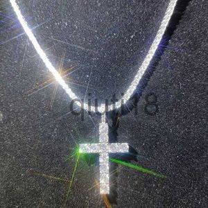 Pendant Necklaces Shinning Diamond Stone Crucifix Cross Pendants Necklace Stainless Steel Jewelry Platinum Plated Men Women Lover Gift Jewelry Necklaces x0913