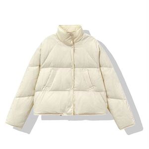 Women's Down Parkas Winter Short Down Jacket For Women White Cotton Zipper Löst vadderad kappa Solid Tjockning Warm Puffer Parkas Jackor 230912