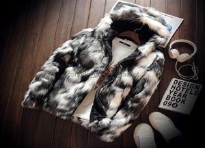 Men's Fur Faux Fur Winter Fashion Fur Coat Men039s Clothing Thick Faux Fur Zipper Jacket Hooded Jacket DB0279291785L230914