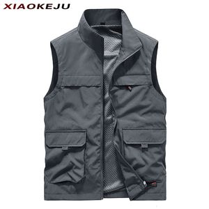 Gilet da uomo per cappotto estivo da uomo gilet da caccia ricamato senza maniche abbigliamento tattico militare maglia biker giacca da pesca 230914