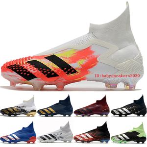 2020 Predator Mutator 20 FG Soccer Shoes Cloud White Gold Metallic Core Black Shock Pink Orange Men Firm Ground Cleats Football S272l