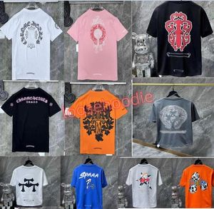 Classic Heart Men's T Shirt Fashion Ch High Quality Brand Letter Sanskrit Cross Pattern Sweater T-shirts Designers Chromes Pullover Tops Cotton Tshirts VB1