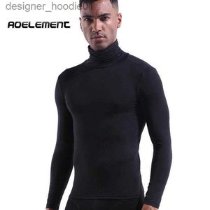 Roupa íntima térmica masculina, roupa íntima térmica de algodão elástico para homens, gola alta de inverno, roupas masculinas, camiseta xxxl, tamanho grande, manga comprida, camiseta masculina l230915