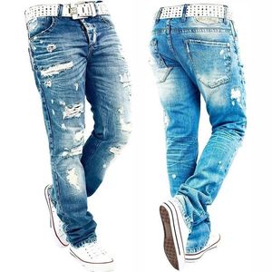 Jeans mężczyźni Mężczyzna Jean Homme Męskie Mężczyzn Mężczyzn Classic Fashions Pants Dżins Biker Spant Slim Fit Fit Worbgy Prosty Dress Designer Ripped267s