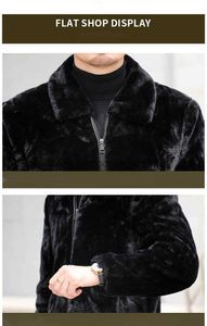 Casaco de pele falsa masculino, casaco de pele de vison falso para cultivar a moralidade, jaqueta com zíper, moda de inverno, casaco quente ecológico, jaquetas l230914