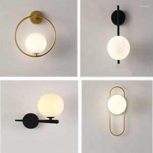 Wall Lamp ZK50 Nordic Glass Ball LED Light For Living Room Indoor Bedroom Decorative Lighting Home