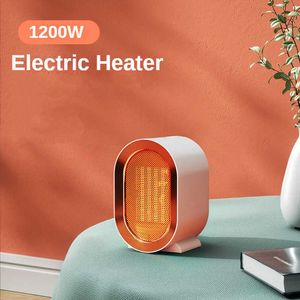 Ev Isıtıcıları 1200W Fan Isıtıcı Elektrikli Isıtıcı Mini Taşınabilir Masaüstü PTC Seramik Isıtma Sıcak Hava Üfleme Kış HKD230904