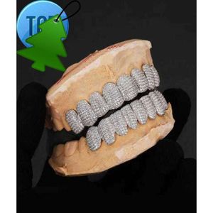 Exclusive customization Moissanite Teeth Grillz iced out Hop 925 Silver decorative braces Real Diamond Bling Tooth Grills For Men 1520787