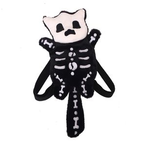 Backpacks Skull Plush Backpack Gothic Water Bottle Bag Goth Doll Backpack Female Winter Furry Bag Skull Shape Bag Skeleton Birthday Gift 230914