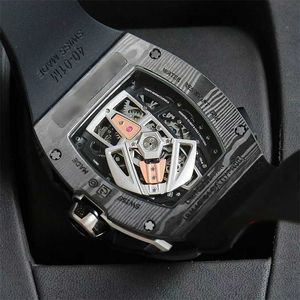 Movement Richarmilles Watch fiber Watch RM40-01 designer movement rubber watch case with carbon sapphire mirror L