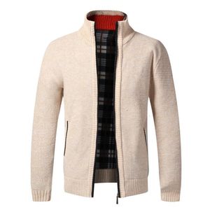 Mensjackor Autumn Winter Warm Cardigan Men Fleece Zipper Sweaters Slim Fit Knittad tröja Tjock tröja Päls 230912