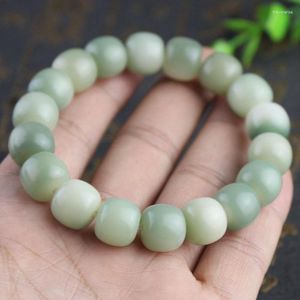 Strand fábrica atacado branco jade bodhi yin couro verde raiz flexível temperamento pulseira masculino e feminino rosário c