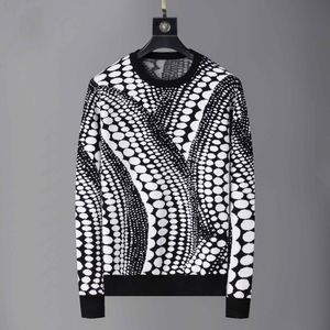 Jesienne zimowe czarne designer Swetery Mężczyźni moda litera z długim rękodzie