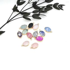 Charms Gold Color Wrapped Irregular Shape Pendant Opal Rose Quartz For Jewelry Making Supplies DIY Necklace Accessories