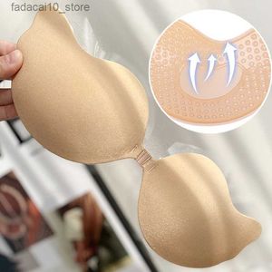 Breast Pad New Mango Shape Silicone Bust Nipple Cover Pasties Stickers Breast Self Adhesive Invisible Bra Lift Tape Push Up Strapless Bra Q230914