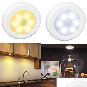 Luzes noturnas 6led sensor luz infravermelho movimento bbs ligado e desligado armário bateria energia para casa lâmpada de parede armário escada decoração lightin dhaoe