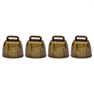 Parti Malzemeleri 4 PCS Vintage Noel Dekorasyonları Metal İnek Çanı Demir Otlatma Kolye Süsleme Anti-Lost Bells Hırsızlık Karşıtı Tinkle