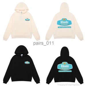 Herrtröjor tröjor heta försäljning mäns hoodies tröjor amerikanska lilla modemärke rhude alfabet tryck ny Terry hoodie tröja kvinnors lösa kappa x0914