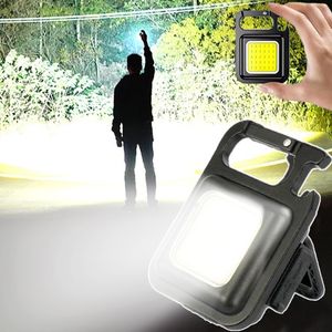 10pcs / 5pcs / 2pcs Mini tochas LED chaveiro luz portátil COB luz de trabalho tocha recarregável USB com saca-rolhas lanternas de lâmpada de acampamento ao ar livre à prova d'água