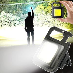 10st /5st /2st mini facklor LED Keychain Light Portable Cob Work Light USB laddningsbar fackla med korkskruv vattentät utomhus campinglamp