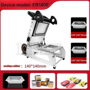 Matkött Topp 10 Produkt Semi Automatisk manuell Lunch Box Tray Tätning Packing Machine Sealer