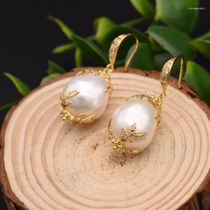 Dangle Earrings Handmade Statement Natural Freshwater Baroque Pearl Drop Hook Earring For Women Girls Wedding Party Jewelry Gift