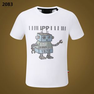新しいスタイルフィリッププレーンメンTシャツデザイナーPPスカルダイヤモンドTシャツ短袖ドルヒマグマブランドTシャツ高品質スカルTシャツTOPS FP2083
