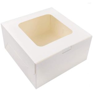 Present Wrap 25st Pastry Box Transparent Window Cookies Safe Paper Candy efterrätt