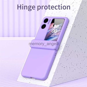 Cell Phone Cases Magnetic Hinge Makaron Folding Mobile Phone Case for OPPO Find N2 Flip Design Shell HKD230914