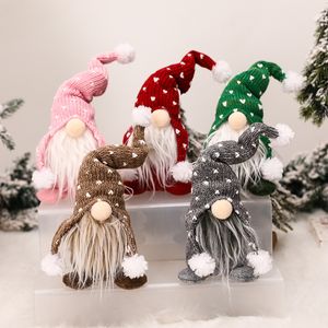 White Beard Doll Christmas Dolls Sticked Hat Sittande figur Juldekorationer Ornament Xmas gåvor