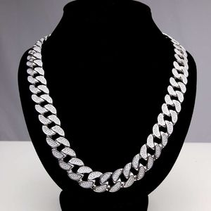 Men Jewelry Miami Sterling Sier Cuban Link Chain Necklace Moissanite Diamond Prong Hip Hop Iced Out Cuban Choker Necklace