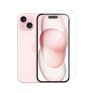 iPhone 15のクリアスクリーンプロテクタープラスプロマックスHDプレミアム品質の温度ガラスフィルム9H 2.5D小売パッケージ付きラジアン