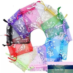 100pcs/lot Mesh Bags Organza Wedding Gift Bag with Drawstring Jewelry Necklace Pouch Reusable Cosmetics Storage Package Simple