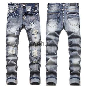 Mäns jeans herrar designer jeans mode europeiska amerika stil jean hombre brev stjärna broderi byxor lapptäcke rippade för motorcykelbyxa mager uj98 x0914 x0911