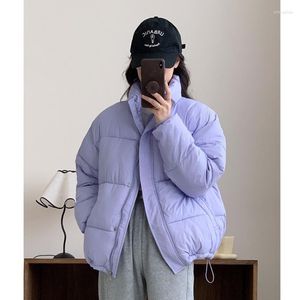 Women's Trench Coats 2023 Winter Korean Solid Color Casual Small Figure Slim Fashionable Loose Down Cotton Coat Zipper Thickened Bread