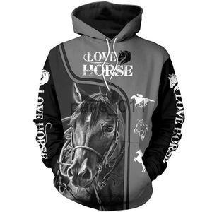 Men's Hoodies Sweatshirts Love Horse Pattern Beautiful 3D Printed Men Hoodies/sweatshirts Harajuku Fashion Hooded Autumn streetwear sudadera hombre 201104 x0914