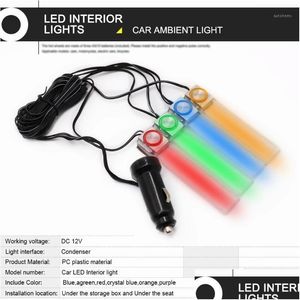 장식 조명 4pcs 자동차 대기 RGB LED 스트립 조명 색상 스타일링 램프 내부 램프 백라이트 액세서리 12v1 드롭 배달 DH0LW