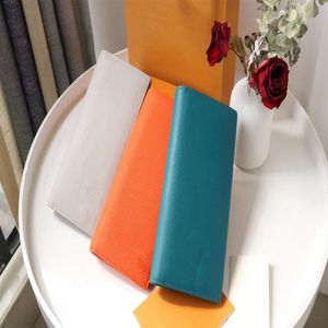 Luxury Wallet Aerogram Universal Full Leather Purses Designerkort Holder Grain Calf Leather Wallet Paper Note File Mynt Long Purs309a