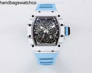 RicharMilles Orologi Meccanico di lusso Movimento meccanico Quadrante in ceramica Cinturino in caucciù BBR RM3501 Fibra di carbonio RMUL3 una gemma bianca Ammortizzatore ultra leggero